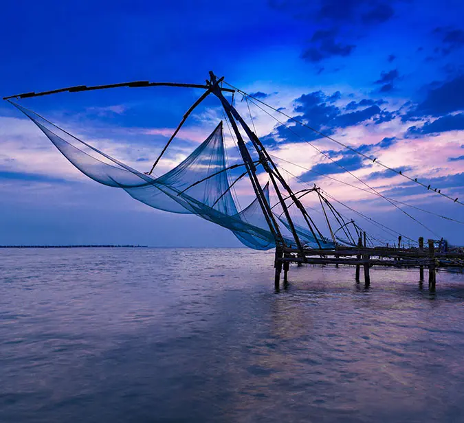 fishing nets in Kochi harbour